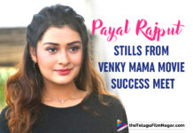 Payal Rajput Stills From Venky Mama Movie Success Meet