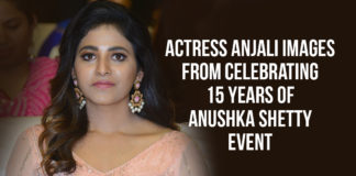 Actress Anjali Images From Celebrating 15 Years of Anushka Shetty Event