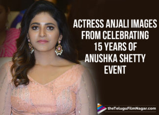 Actress Anjali Images From Celebrating 15 Years of Anushka Shetty Event