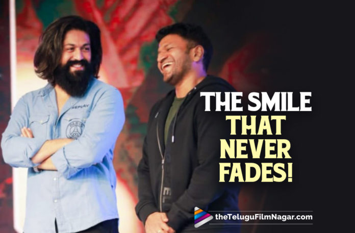 The Smile That Never Fades: KGF Star Yash Emotional Note On Puneeth Birth Anniversary,Telugu Filmnagar,Latest Telugu Movies 2022,Telugu Film News 2022,Tollywood Movie Updates,Latest Tollywood Updates, KGF2,KGF2 Movie,KGF Movie Updates,KGF 2 Upcoming Movie,KGF2 Latest Movie Updates,KGF star Yash,Hero Yash,KGF Fame Yash,Yash Emotional Note, Yash In Social Media,Yash About Puneeth Rajkumar,Yash Emotional Note on Puneesth Rajkumar Birthday,Yash Note On Puneeth Raj Kumar Birthday Anniversary,Yash Emotiona Note in Social Media Goes Viral, late Kannada power star Puneeth Rajkumar,KGF superstar Yash took to social media to share his feelings,Yash shared an adorable pic of him with Puneeth and captioned it with a heartfelt note, Yash captioned the Note The smile that never fades in social Media,Yash wishes Happy Birthday Appu sir on social Media
