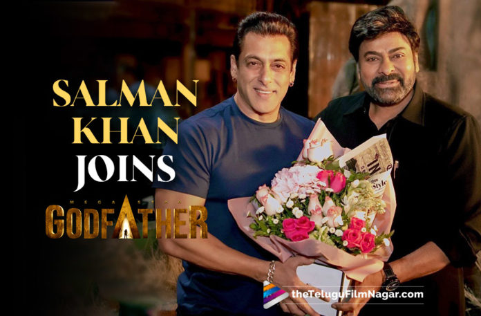 Salman Khan On Board For Chiranjeevi’s Godfather,Telugu Filmnagar,Latest Telugu Reviews,Latest Telugu Movies 2022,Telugu Movie Reviews,Telugu Reviews,Latest Tollywood Updates, Godfather,Godfather Movie,Godfather Telugu Movie,Godfather Movie Updates,Godfather latest Movie Updates,Godfather upcoming Movie,Godfather Movie New Updates,Godfather Shoot Updates, Chiranjeevi,Mega Star Chiranjeevi,Chiranjeevi Movie Godfather,Godfather Chiranjeevi Movie,Salman Khan on Board For Godfather movie,Salman Khan Upcoming movie Godfather, Salman Khan Tollywood Movie Godfather,Chiranjeevi and salman Khan in Godfather,Salman kahan To act with Chiranjeevi in Godfather Movie,Godfather Shooting Updates,Godfather Shooting Updates From Sets, lady superstar Nayanthara in Godfather Movie,Tollywood actor Satyadev in Godfather Movie, Salman Khan is going to play a cameo appearance in the Film Godfather,Chiranjeevi hshared a picture with salman Khan in Social Media, Chiranjeevi in social Media,Chiranjeevi Posted in social media Welcome aboard Salman Khan Bhai for Godfather,#Godfather,#BeingSalmanKhan