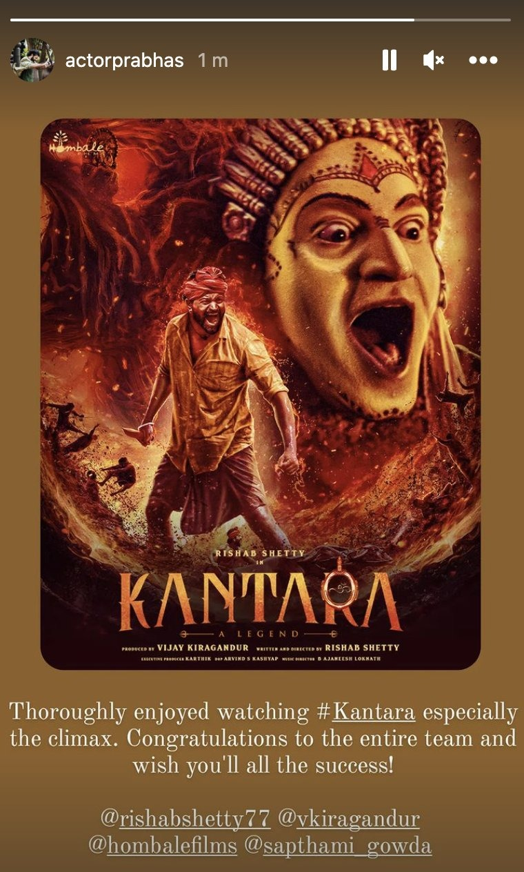 Adipurush Prabhas loves this latest kannada movie.