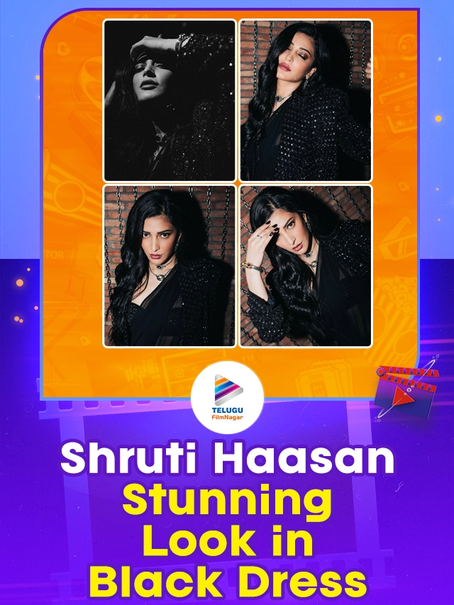 Actress Shruti Haasan Stunning Look in Black Dress